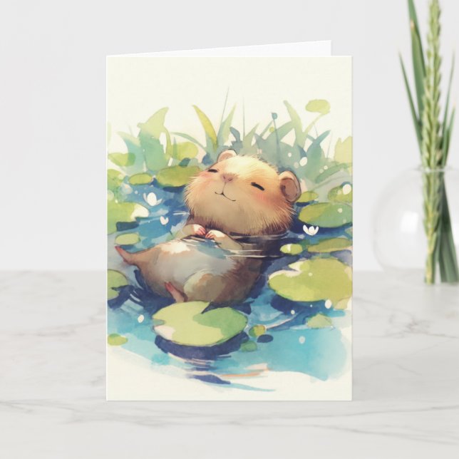 Capybara Calm Waters Karte (Vorderseite)