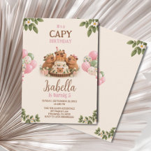 Capybara Capy Party Süße Rosa Kawaii Mädchen Gebur