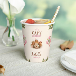 Capybara Capy Party Süße Rosa Kawaii Mädchen Gebur Pappbecher