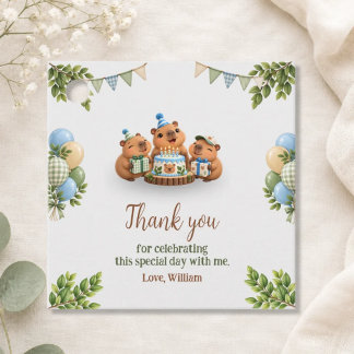 Capybara Capy Party Süßer Blauer Kawaii Jungen Geb Geschenkanhänger