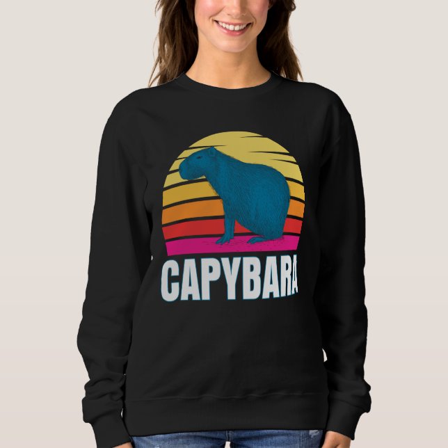 Capybara Capybara Rodent Pet Animal Sunset Sweatshirt (Vorderseite)