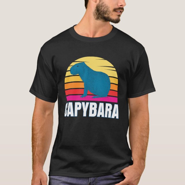 Capybara  Capybara  Rodent Pet Animal Sunset T-Shirt (Vorderseite)