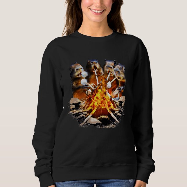 Capybara Capybaras Capy Fire Camping Sweatshirt (Vorderseite)