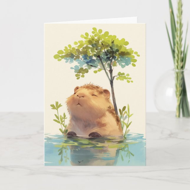 Capybara Chill Dip Karte (Vorderseite)