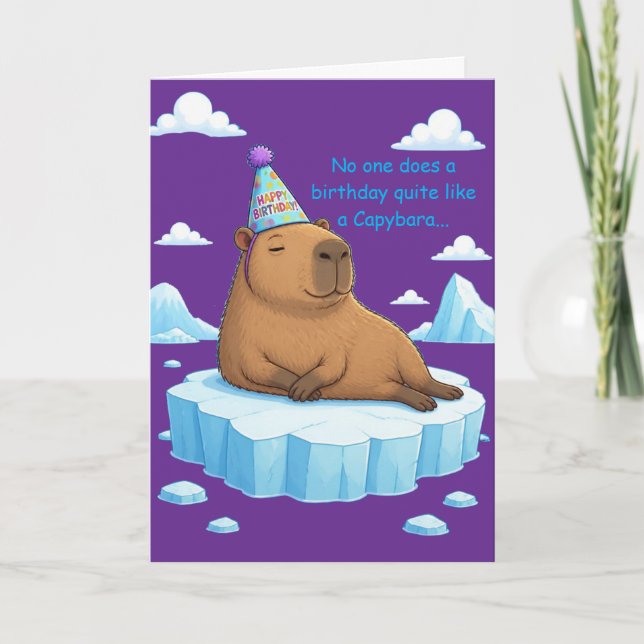 Capybara Chill Geburtstagsgruß Karte (Vorderseite)