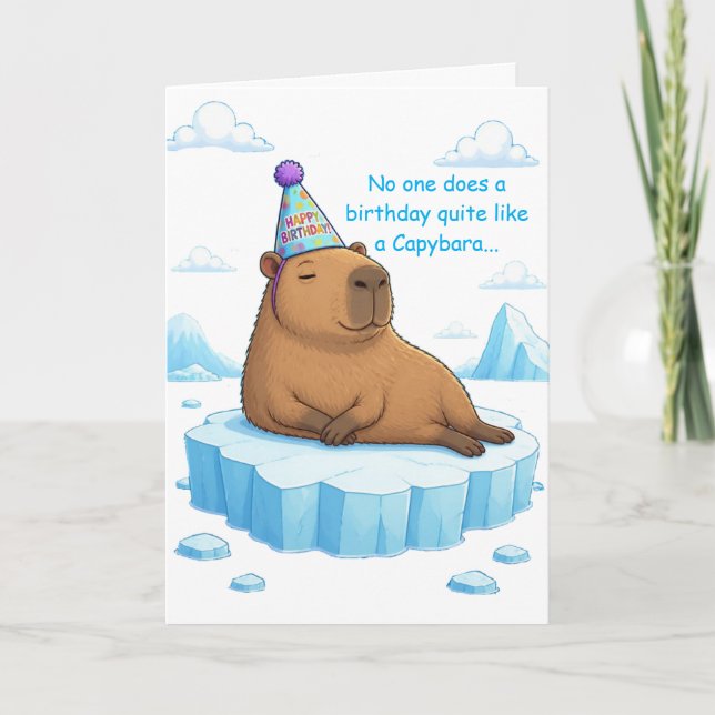 Capybara Chill Geburtstagsgruß Karte (Vorderseite)