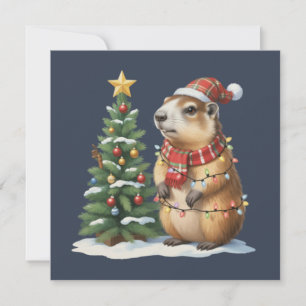 Capybara Christmas Cappy Animal Lover Xmas Feiertagskarte