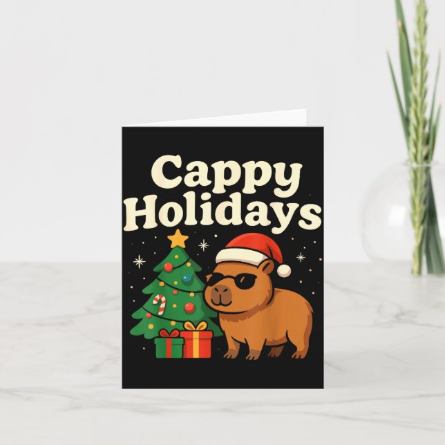 Capybara Christmas Shirt, Funny Capy Holidays  Karte (Vorderseite)
