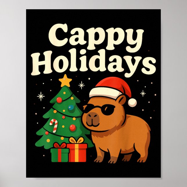 Capybara Christmas Shirt, Funny Capy Holidays  Poster (Vorne)