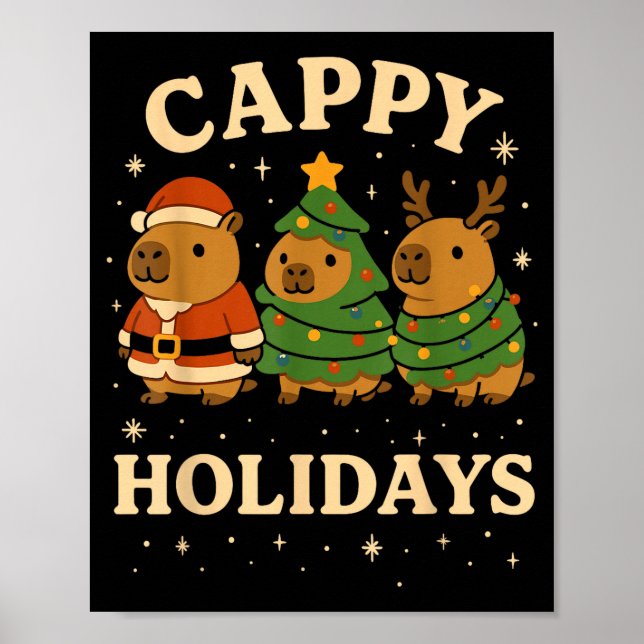 Capybara Christmas Shirt, Funny Capy Holidays  Poster (Vorne)