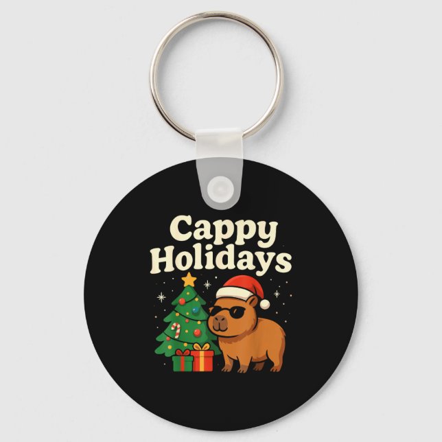 Capybara Christmas Shirt, Funny Capy Holidays  Schlüsselanhänger (Vorderseite)
