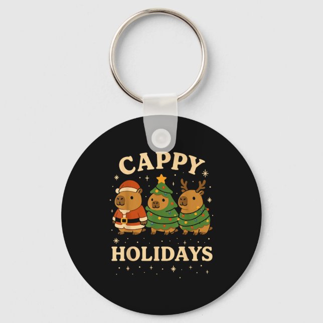 Capybara Christmas Shirt, Funny Capy Holidays  Schlüsselanhänger (Vorderseite)