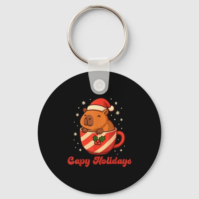Capybara Christmas Shirt, Funny Capy Holidays  Schlüsselanhänger (Vorderseite)
