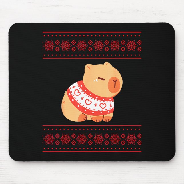 Capybara Christmas Sweater  Mousepad (Vorne)