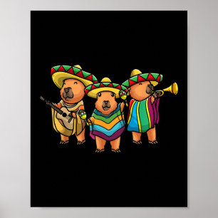 Capybara Cinco De Mayo Mexiko-Band Musiker Kinder Poster