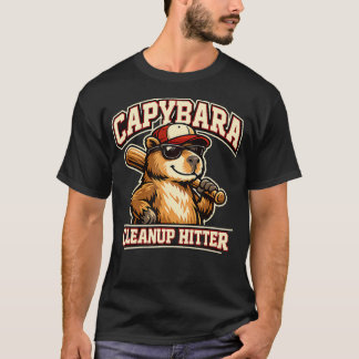 Capybara Cleanup Hitter Baseball Lustig T-Shirt