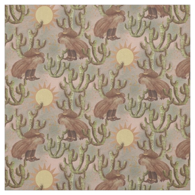 Capybara Cowboy Jane- whimsical wild life Stoff (Muster)
