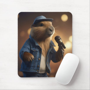 "Capybara Cowboy: Serenading the Wild West" Mousepad