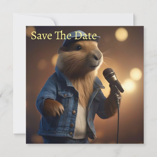 "Capybara Cowboy: Serenading the Wild West" Save The Date (Vorderseite)