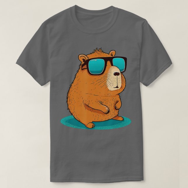 Capybara Cute and funny Capybara Cool Sunglasses   T-Shirt (Design vorne)