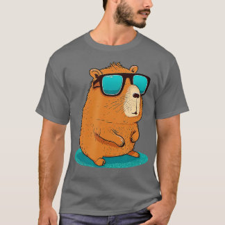 Capybara Cute and funny Capybara Cool Sunglasses   T-Shirt