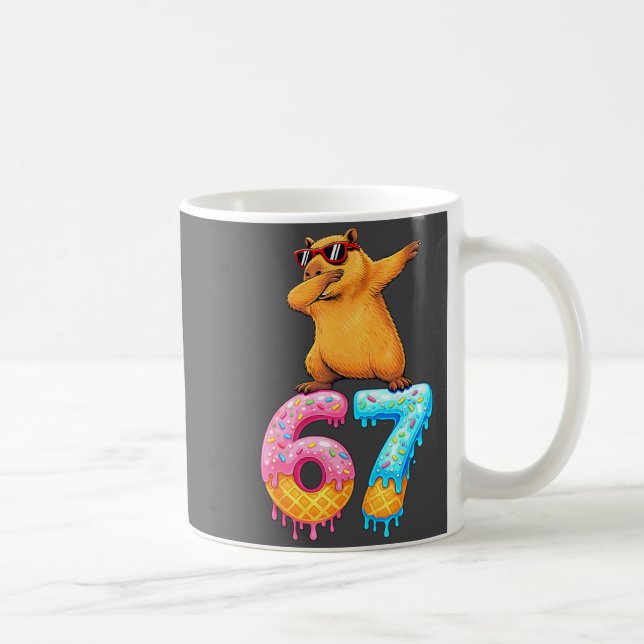 Capybara Dabbing 67 Ice Cream Drip 67 Birthday Boy Kaffeetasse (Rechts)