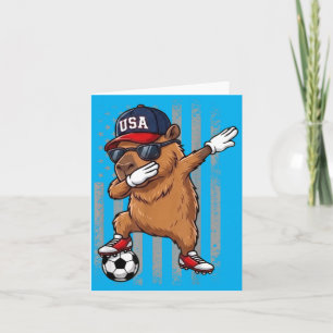 Capybara Dabbing Lustige Fußball Jungen Mädchen Ki Karte