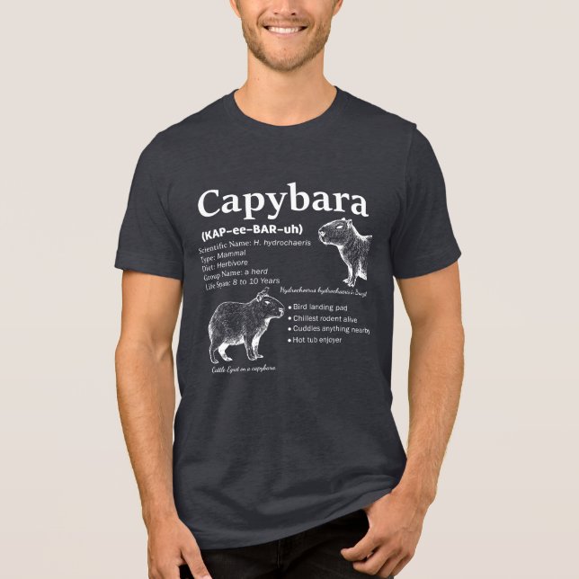 Capybara Definition Shirt White Text Funny Animal  (Vorderseite)