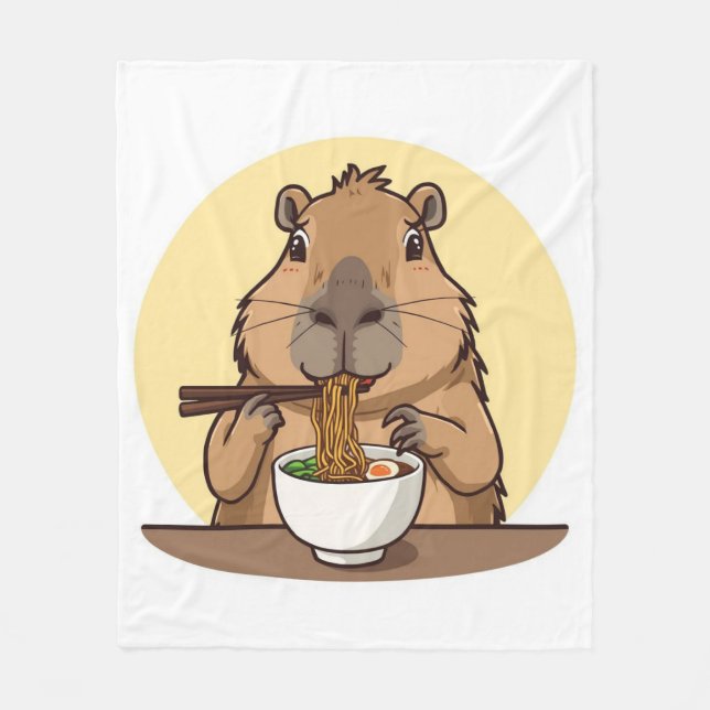Capybara, der Ramen isst  Fleecedecke (Vorderseite)