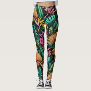 Capybara Dschungel-Träume Nahtloses Oberflächenmus Leggings