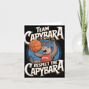 Capybara Dunking Basketball Retro Vintage Style Ta Karte