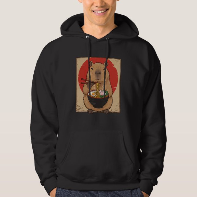 Capybara Eating Ramen Japanese Noodles Kawaii Art  Hoodie (Vorderseite)