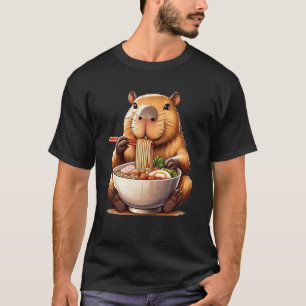Capybara Eating Ramen Noodle Anime Kawaii T-Shirt