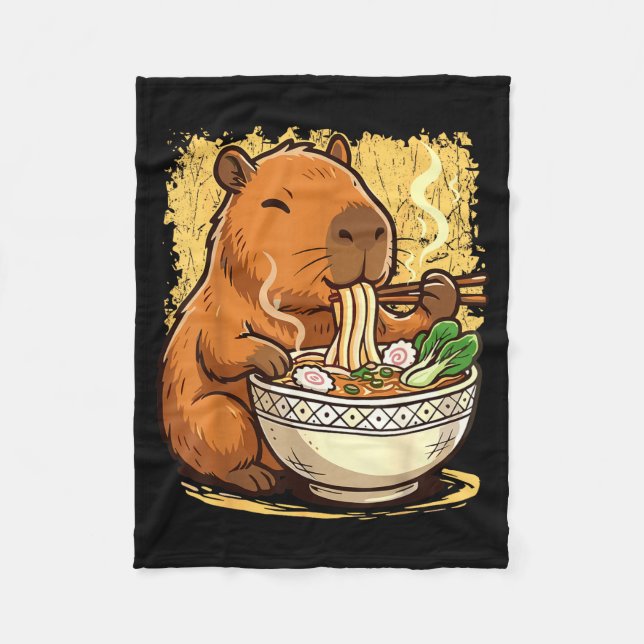 Capybara Eating Ramen Noodles  Fleecedecke (Vorderseite)