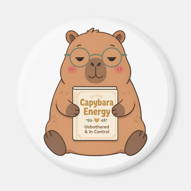 Capybara-Energie Unbeeindruckte Brille Magnet (Vorne)