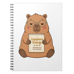 Capybara-Energie Unbeeindruckte Brille Notizbuch Notizblock