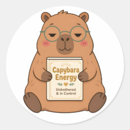 Capybara-Energie Unbothered-Brille Aufkleber