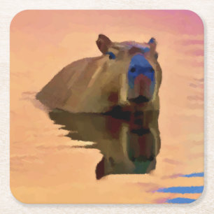 Capybara Entdeckungsreise nach Capybara Rechteckiger Pappuntersetzer