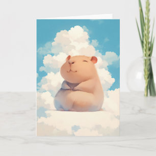 Capybara Entspannt auf einer Wolke Karte