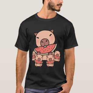 Capybara Ess Wassermelone mit Baby Capybaras T-Shirt
