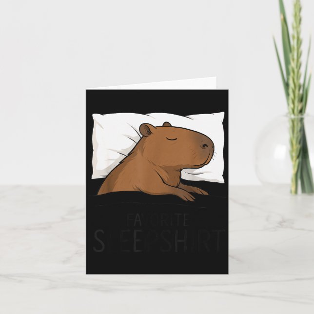 Capybara Favorite Sleepshirt Sleeng Pajamas Boys G Karte (Vorderseite)