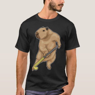 Capybara Field Hockey Hockey Stick T-Shirt