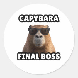 Capybara Final Boss Funny Sticker