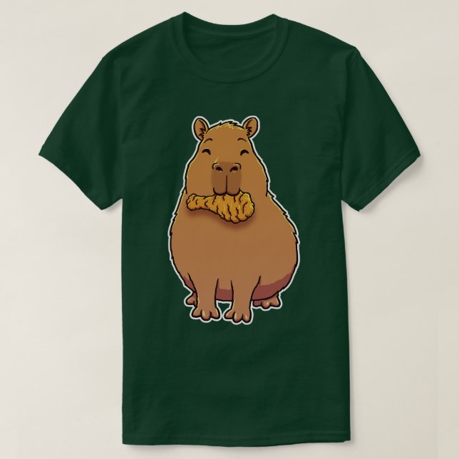 Capybara frisst Hühnchen T-Shirt (Design vorne)