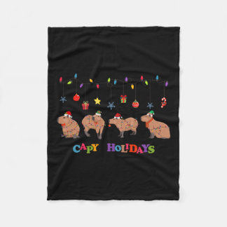 Capybara Frohe Weihnachten Capybaras Lover Funny C Fleecedecke