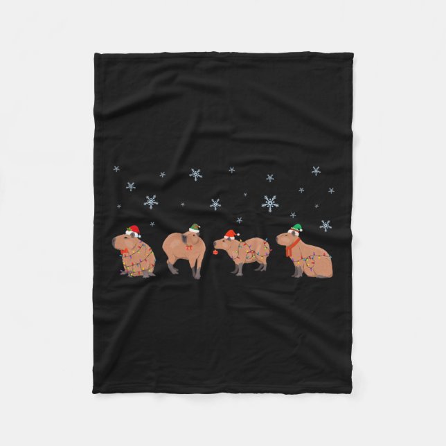 Capybara Frohe Weihnachten Capybaras Lover Funny C Fleecedecke (Vorderseite)