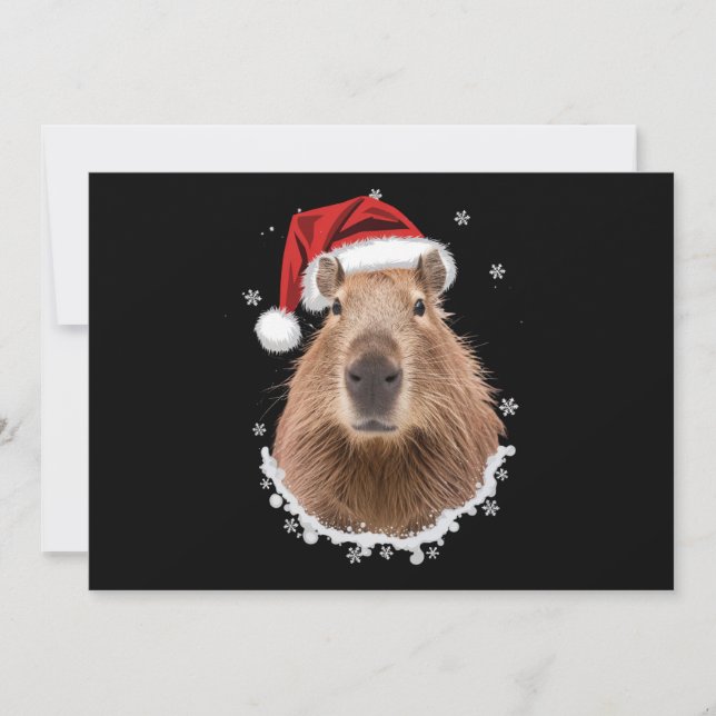 Capybara Funny Christmas Feiertagskarte (Vorderseite)