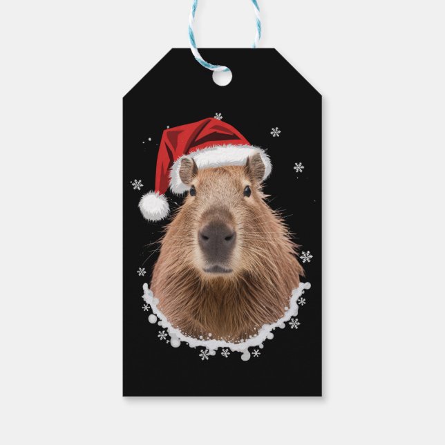 Capybara Funny Christmas Geschenkanhänger (Rückseite)
