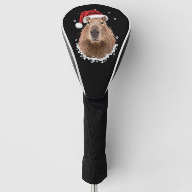 Capybara Funny Christmas Golf Headcover (Vorderseite)