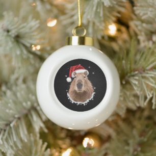 Capybara Funny Christmas Keramik Kugel-Ornament
